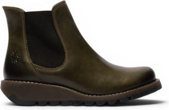 FLY London Fly London Womens Diesel Green Chelsea Leather Ankle Boots - SALV195