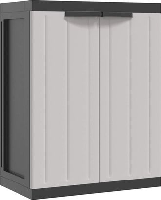 vidaXL Armario De Almacenaje Exterior Pp Gris Y Negro 65x37x85 Cm Vidaxl