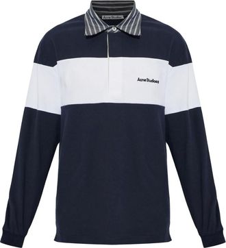 Acne Studios Sudadera tipo polo a rayas - Tops - Hombre - Azul - XL