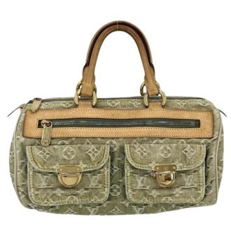 Louis Vuitton Pre-owned Neo Speedy Handbag - Dames - Pre-owned - Groen - Maat: ONE Size Denim