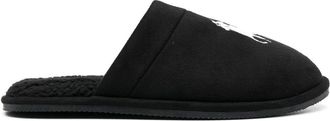 Polo Ralph Lauren embroidered-logo slippers - men - Fabric/Fabric/Rubber - 6 - Black