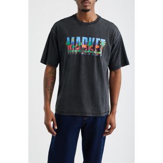 Market Night in Paradise Graphic T-Shirt in Black at Nordstrom, Size Xx-Large