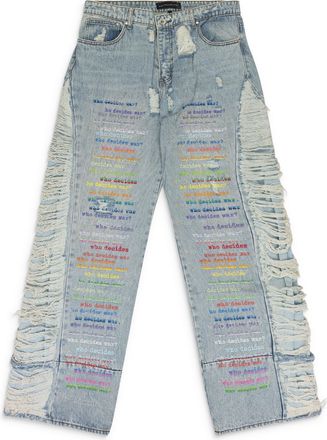 Who Decides War by Ev Bravado Blue Roygbiv Scripture Denim