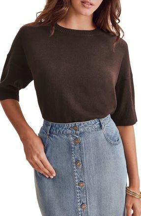 Splendid Georgie Short Sleeve Sweater in Java Brown at Nordstrom, Size X-Small
