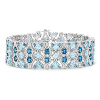 Ross-Simons London and Sky Blue Topaz Bracelet in Sterling Silver
