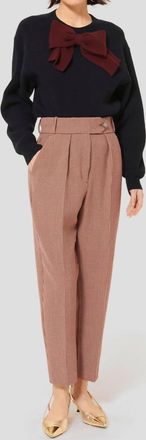 Tara Jarmon Paseo 7/8-Length Pants In Burgundy Check