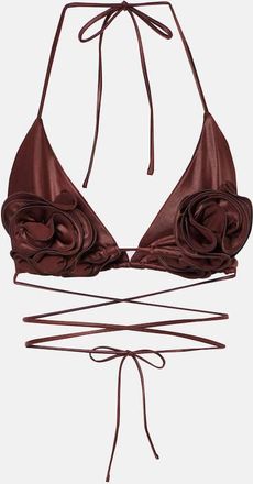 Magda Butrym Floral-applique triangle bikini top