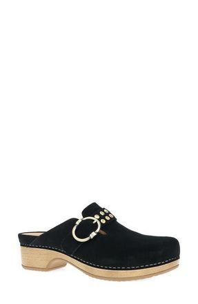 Dansko Branson Studded Platform Clog in Black Suede at Nordstrom, Size 40