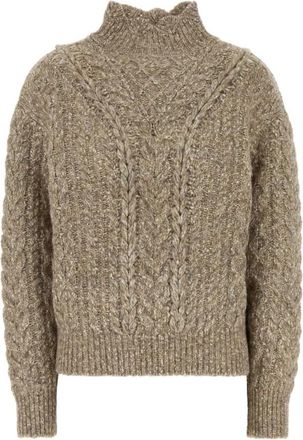 Isabel Marant Bolinea Sweater - Dames - Coltruien - Beige - XS - Katoen - Truien & Vesten