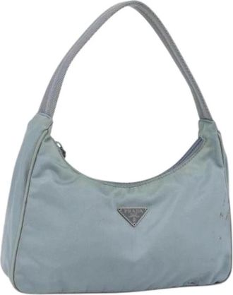 Prada Pre-owned Shoulder Bags, female, Blue, Size: ONE SIZE Pre-owned Vintage Nylon Shoulder Bag
