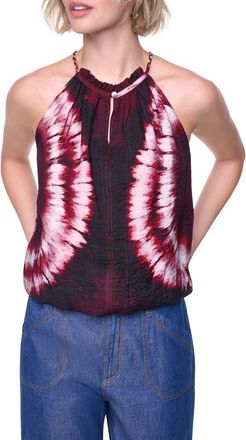 DKNY Tie Dye Bubble Hem Sleeveless Shirt in Firework Tiedye at Nordstrom, Size X-Small