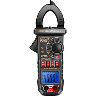OEM Pn128 - Pinza Amperim&eacute;trica Trms 600a 4000pts Con Medici&oacute;n De Temperatura - Negra - Pilas No Incluidas