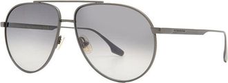 Victoria Beckham Sunglasses Aviator Full Rim, Silver Frame And Brown Lens