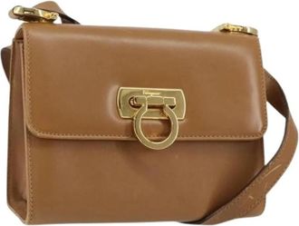 Ferragamo Pre-owned Leather Cross Body Bag - Dames - Vintage Schoudertas - Bruin - ONE Size - Leer - Vintage