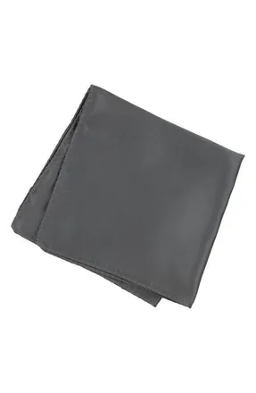 Brooklyn Brigade Mens Solid Satin Pocket Square in Slate at Nordstrom
