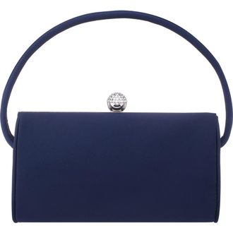 Nina Khalani Satin Clutch in Navy at Nordstrom