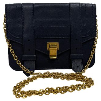 Proenza Schouler Proenza Schouler PS1 Wallet on Chain Tas in Marineblauw Leer