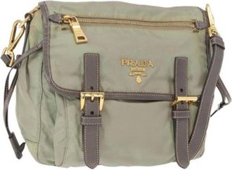 Prada Pre-owned Cross Body Bags, female, Green, Size: ONE SIZE Pre-owned Vintage Nylon Cross Body Bag