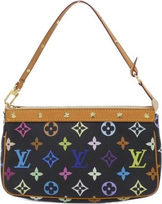 Louis Vuitton Black Multi-Color Coated Canvas Pochette Pouch (Pre-Owned)