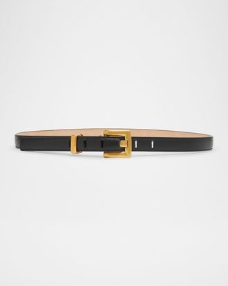 Balmain Anthem Calfskin Leather Belt