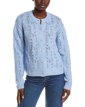 Naadam Premium Wool & Cashmere-Blend Pointelle Cardigan