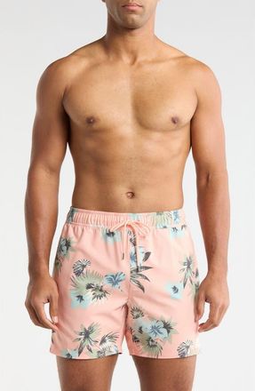 Rvca Resort Swim Trunks in Peach/Black at Nordstrom Rack, Size X-Large