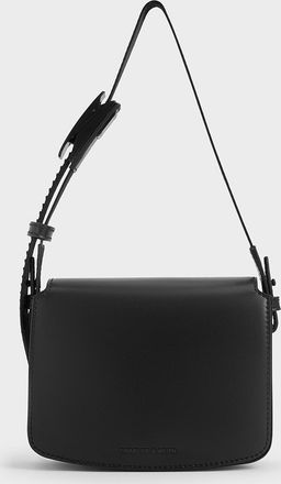 Charles & Keith Boxy Front Flap Shoulder Bag