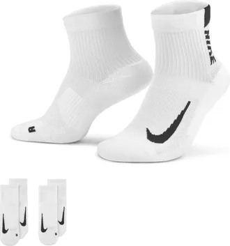 Nike Multiplier Ankle Casual Training Sports Socks Couple Style 2 Pairs Colorblock SX7556-100