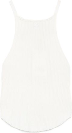 Courr&egrave;ges Ribbed Halterneck Top with Straight Hemline