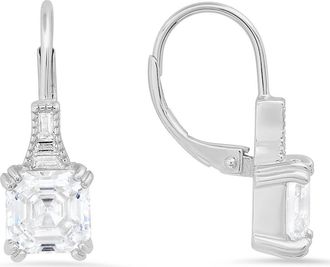 Queen Jewels Sterling Silver Vintage CZ Leverback Earrings at Nordstrom Rack