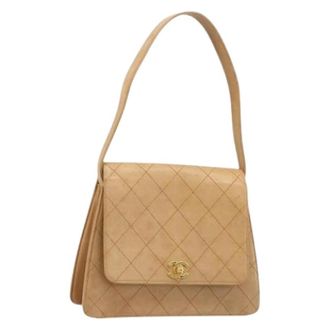 Chanel Pre-owned Vintage Schoudertas - Dames - Pre-owned - Beige - Maat: ONE Size Leer