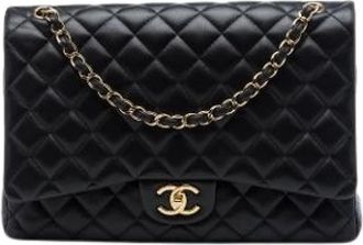 Chanel Pre-owned Vintage Double Flap Shoulder Bag - Dames - Vintage Schoudertas - Zwart - ONE Size - Leer - Vintage
