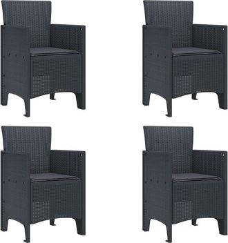 vidaXL Garden Chair 4 pcs Anthracite 53 x 49 x 85 cm pp Vidaxl