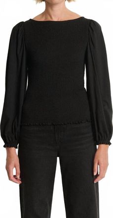 Nation Ltd Aidan Smocked Blouse In Jet Black