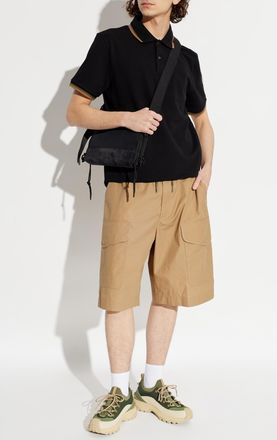 Moncler Polo With Logo Patch, Mens, Black