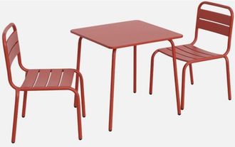 Sweeek Set Infantil De Mesa Y Silla De Metal De 2 Plazas