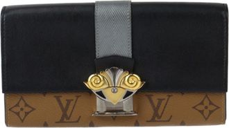 Louis Vuitton Black Brown Pvc Leather Wallet (Bi-Fold) (Pre-Owned)