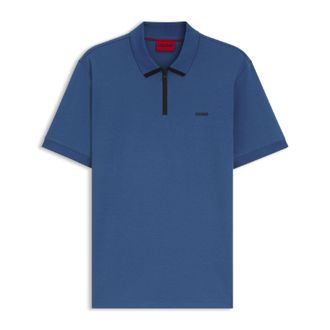 HUGO BOSS Mens Hugo Dalomino Contrast Logo Polo Shirt in Blue
