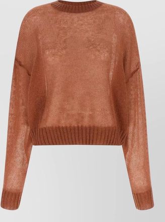 Brunello Cucinelli mohair knit crew neck long sleeve sweater