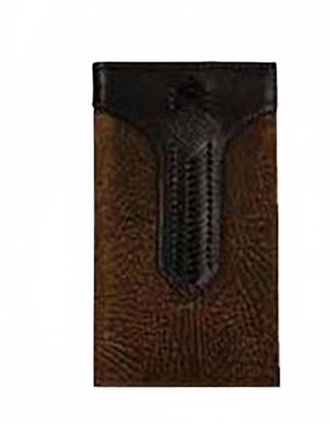 Justin Mens Leather Drop Wallet In Distressed Brown