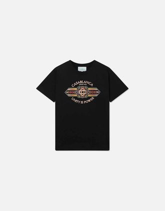 Casablanca Mens Mens Black Casablanca Unity is Power Print T-Shirt - Size: 46