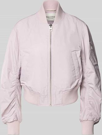 Marc O'Polo Relaxed Fit Bomberjacke mit gerippten Abschlüssen in Lavender, Größe 38