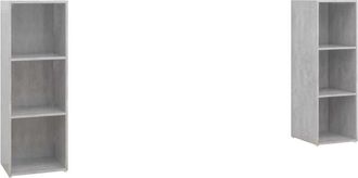 vidaXL Vidaxl - Muebles De Sal&oacute;n 2 Piezas Madera Ingenier&iacute;a Gris Hormig&oacute;n