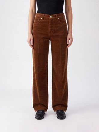 7 For All Mankind Pantaloni a gamba larga in velluto a coste a vita alta