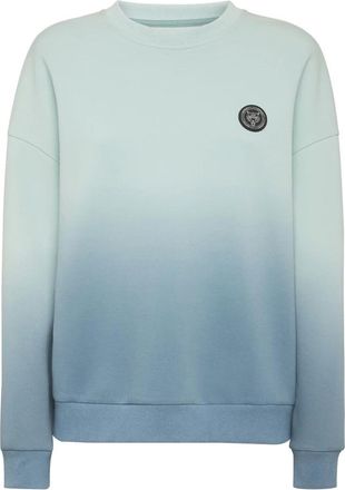 Plein Sport Oversize Hoodie Sweatshirt Degrade - Dames - Sportshirts - Blauw - L - Katoen - Fitness