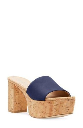 Stuart Weitzman Squarehigh Platform 95 Slide Sandal in Nice Blue at Nordstrom Rack, Size 10