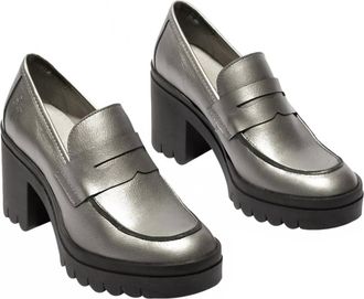 FLY London Womens Toky Platform Penny Loafer In Plomo