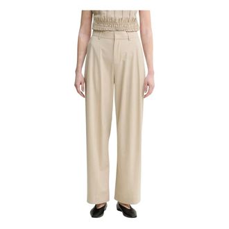 Isabelle Blanche Broeken, Dames, Beige, L, Polyester, Wijde broek