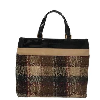 Burberry Pre-owned Handbags, female, Multicolor, Size: ONE SIZE Pre-owned Wool totes