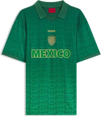 HUGO BOSS Relaxed-fit soccer T-shirt with nation detailing